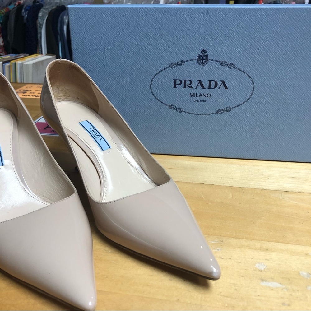 Prada Women's Beige Leather Heels